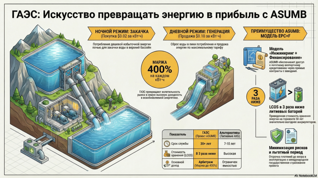 Стоимость хранения энергии: Экономика и окупаемость ГАЭС
